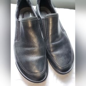 Ecco Women's Black Leather Slipons Shoes Size 10 EU 41